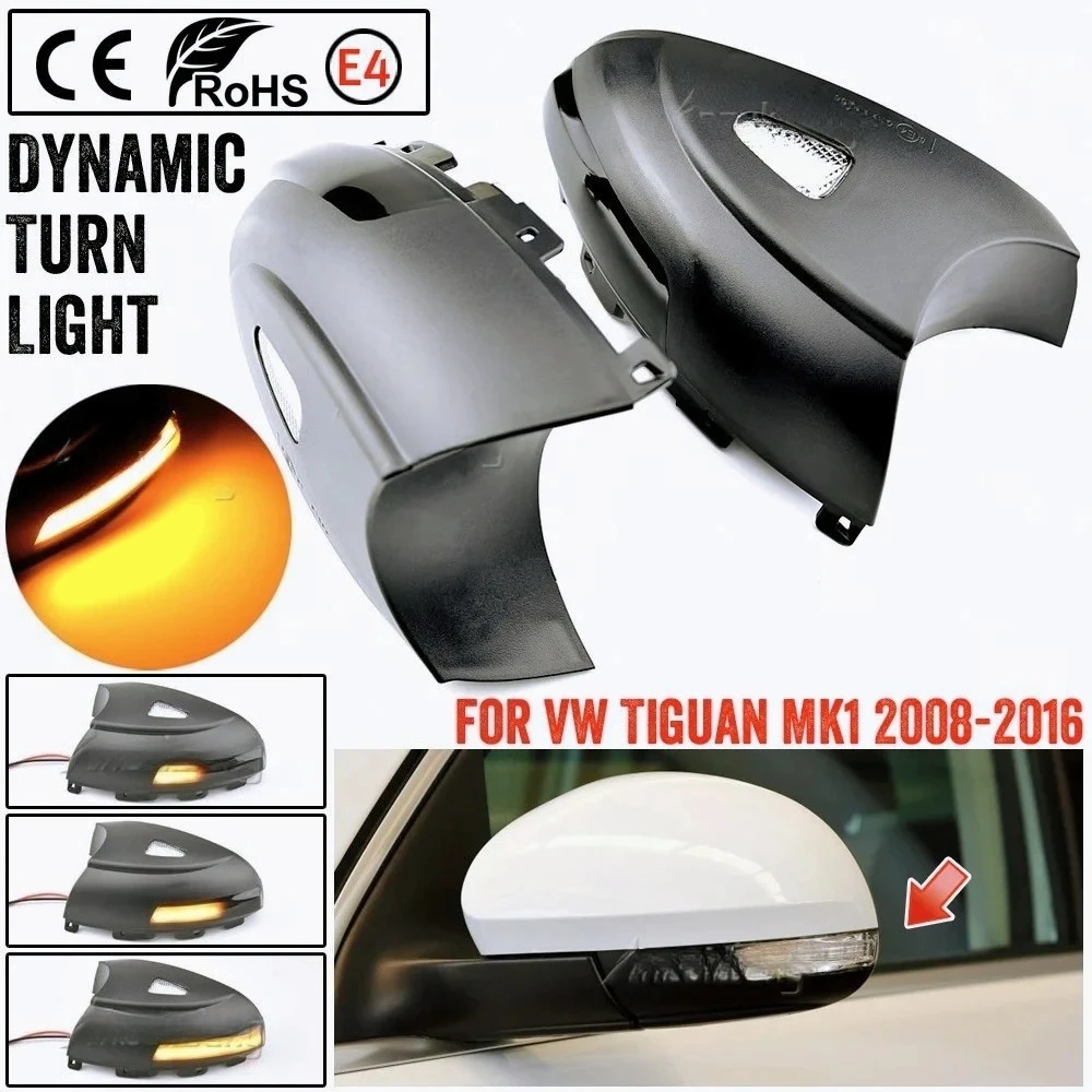 ZC-LED Mirror Turn Signal Lights Flowing Water Dynamic Blinker For VW Tiguan MK1 2008 2009 2010 2011 2012 2013 2014 2015 2016