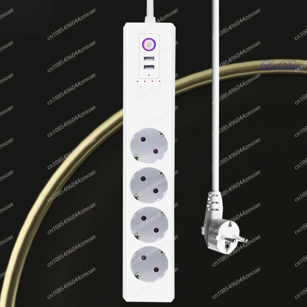 

Graffiti smart socket European standard USB fast charging with cable plug independent mobile phone control timing remote voice