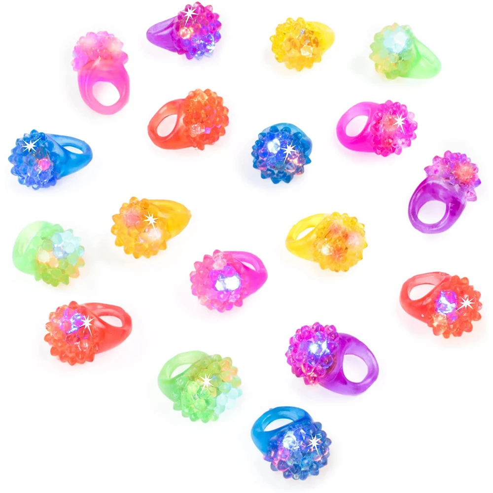 

Birthday Gift Children's Toys Finger Ring Colorful Finger Toys Flashing LED Rings Light-Up Toys Luminous Rings Bumpy Jelly Ring