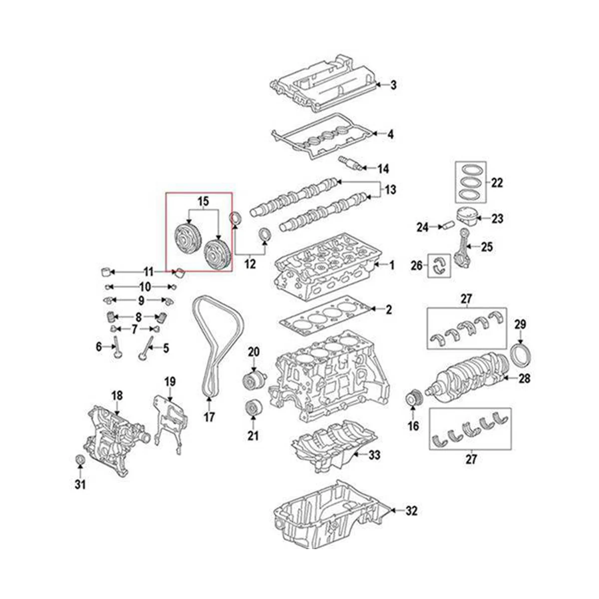 Intake & Exhaust Engine Timing Camshaft Cam Gear 55567048 55567049 for Chevrolet Aveo Cruze Sonic Opel Vauxhall Astra