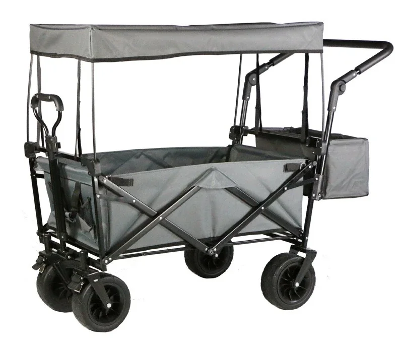 Outdoor Trolley Portable Collapsible Booth Picnic Cart Camping Hand Cargo Grocery Store Fishing Shopping Trailer with Canopy New