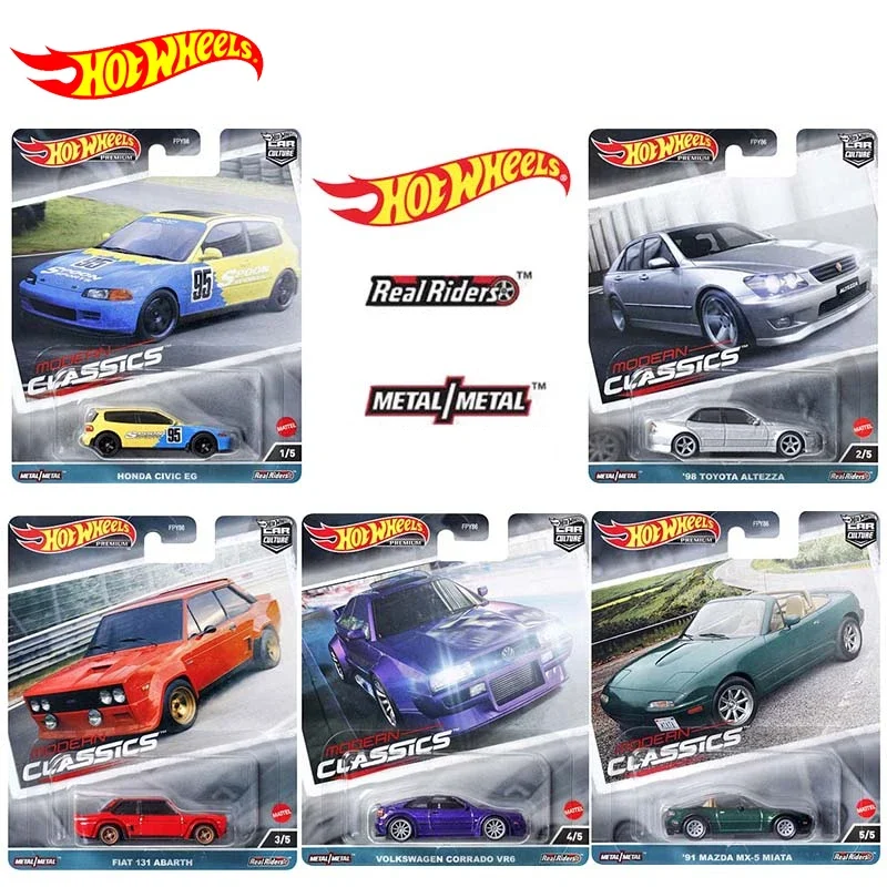 Original Hot Wheels Premium Car Culture Modern Classic Toys for Boys 1/64 Diecast Honda Civic EG Toyota Altezza Fiat Abarth Gift