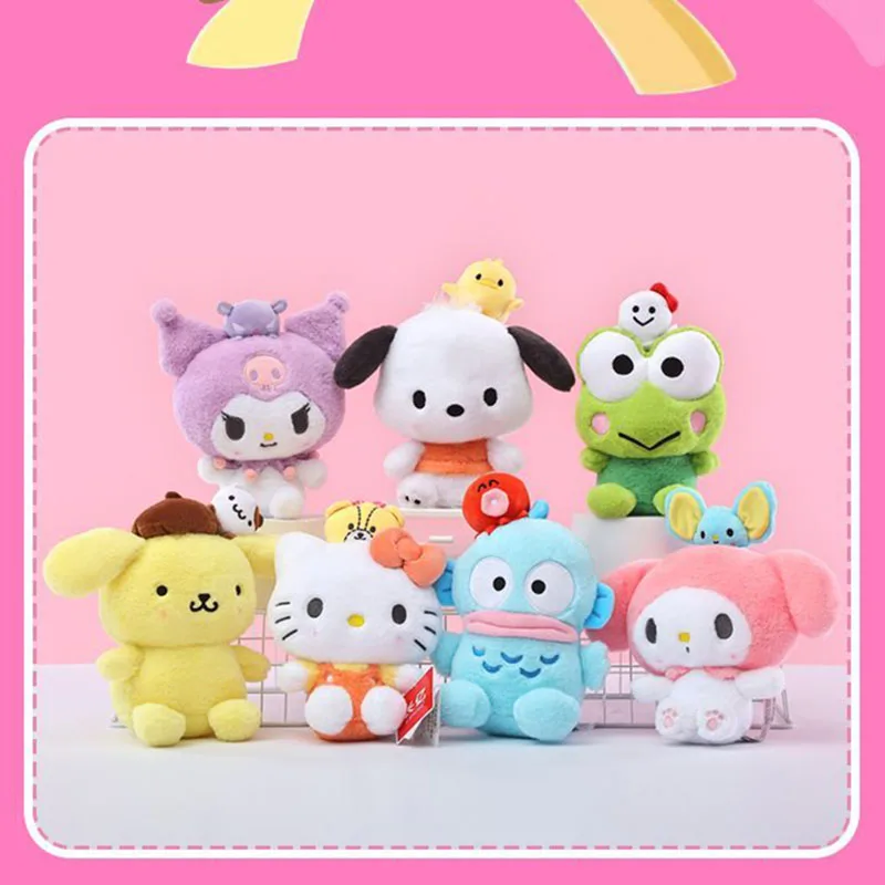 Sanrio Licensed Plush Doll Pompompurin Pochacco Cinnamoroll Stuffed Toy Soft Fluffy Cartoon Figure Birthday Gift For Girls Fans