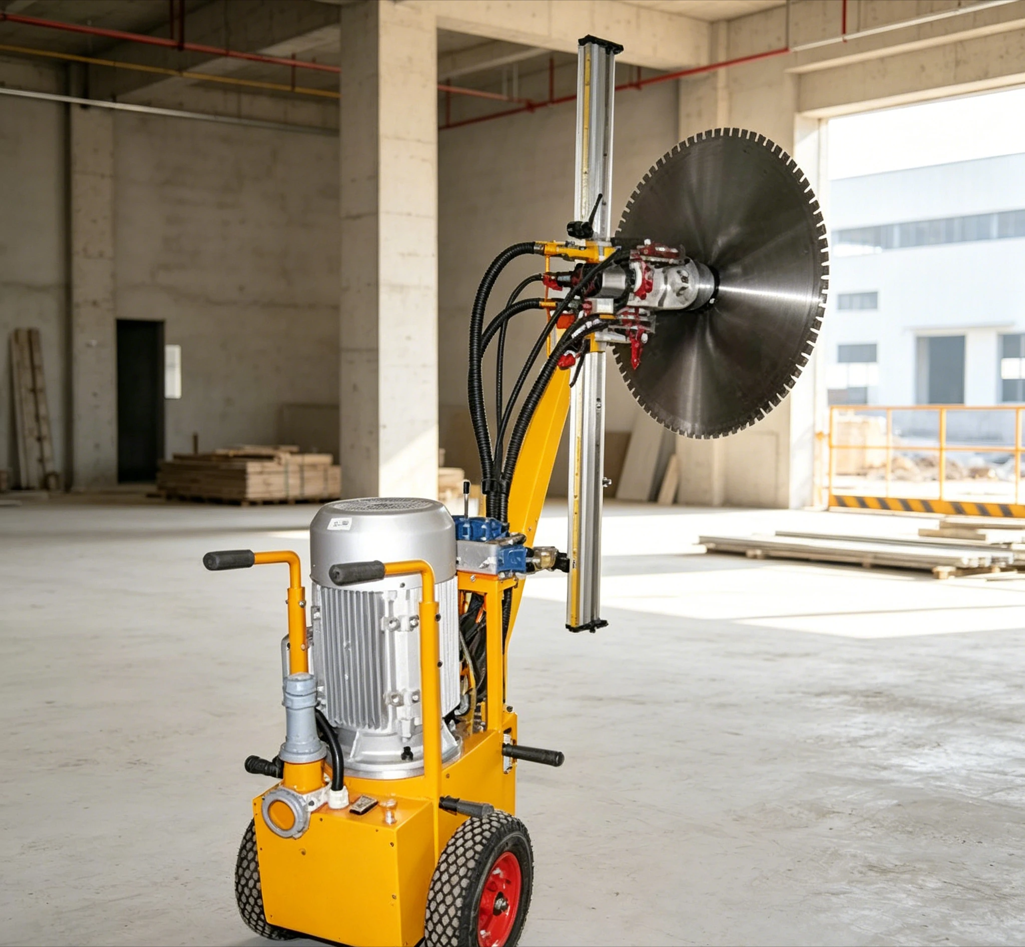 Customized Heavy Duty 380V Hydraulic Concrete Wall Saw Machine for Thick Reinforced Concrete and Stone Cutting Works