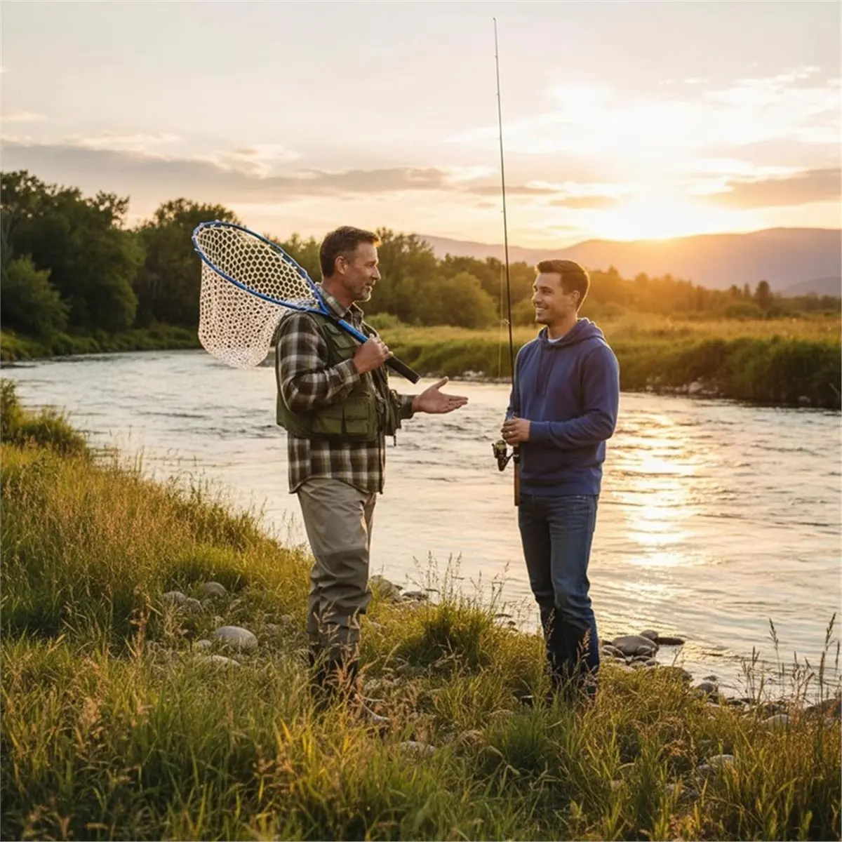 POPULAR-2Pcs Rubber Fishing Net Replacement Netting Without Handle Fly Fish Landing Nets Bag Foldable Rubber Mesh White