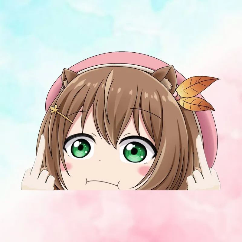 

EARLFAMILY Hololive Inugami Korone Kawaii Peek автомобильные аксессуары наклейка забавная аниме наклейка на багажник граффити виниловая автомобильная пленка Декор