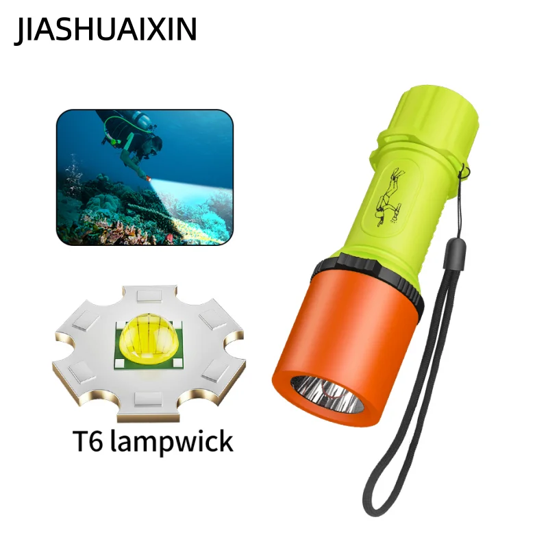 Waterproof Magnetic-Controlled Flashlight, Strong Light, Rechargeable, Outdoor, Underwater, Night Diving, Emergency, T6 LED Lamp