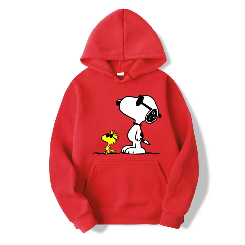 Snoopy Cartoon Anime Women Pullover Spring Autumn Men Oversized Hoodie Casual Couple Sweatshirt Clothes Tops