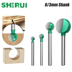 3mm 6mm Shank Ball Nose Round Carving Bit Router Bit Cove fresa CNC utensili per la lavorazione del legno in carburo di tungsteno