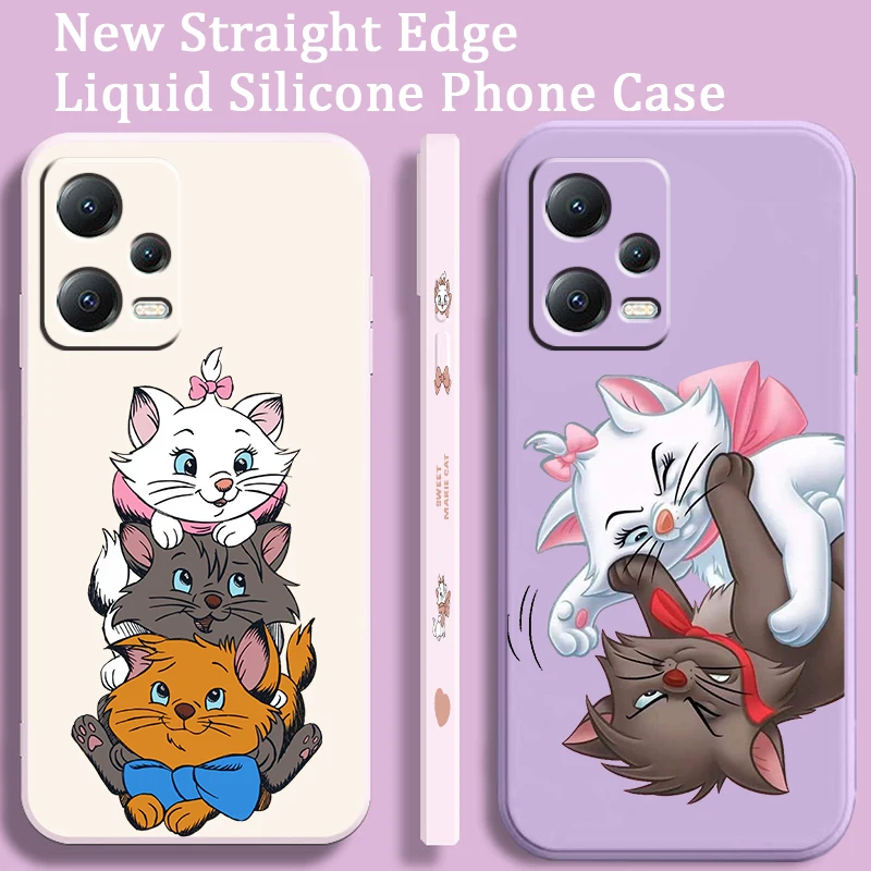 

Cat Adventures Mary Cartoon Liquid Left Rope For Xiaomi Redmi Note 13 12 12S 12R 11 11T 11S 10 10S Pro Plus 5G Back Phone Case