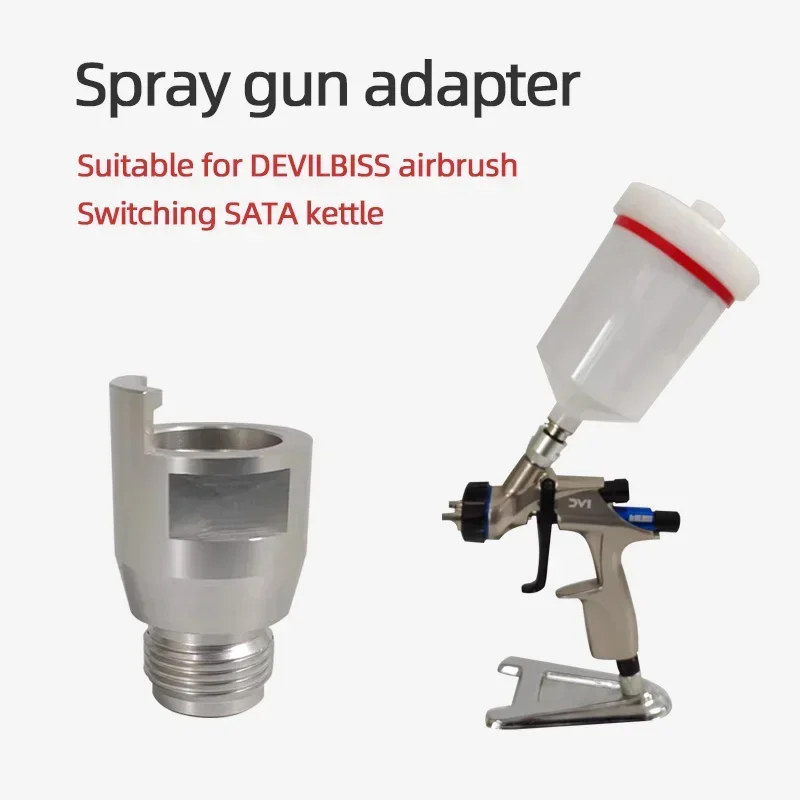Geeignet für DEVILBISS Spritzpistole Umwandlung SATA Pistole Kann Kostenloser Topf Einweg Messbecher Adapter Autolack Spray Werkzeug