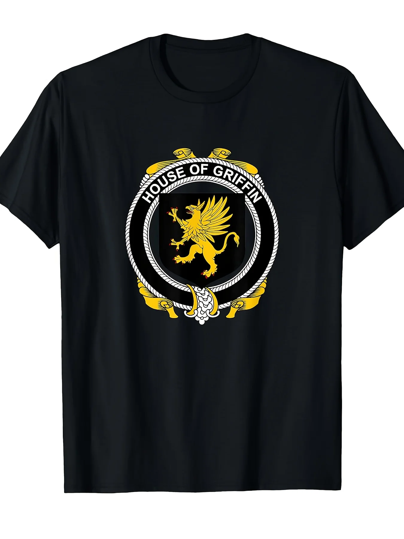 

Medieval Heraldry Griffin Coat of Arms Family Crest T-Shirt 100% Cotton O-Neck Short Sleeve Summer Casual Mens T-shirt