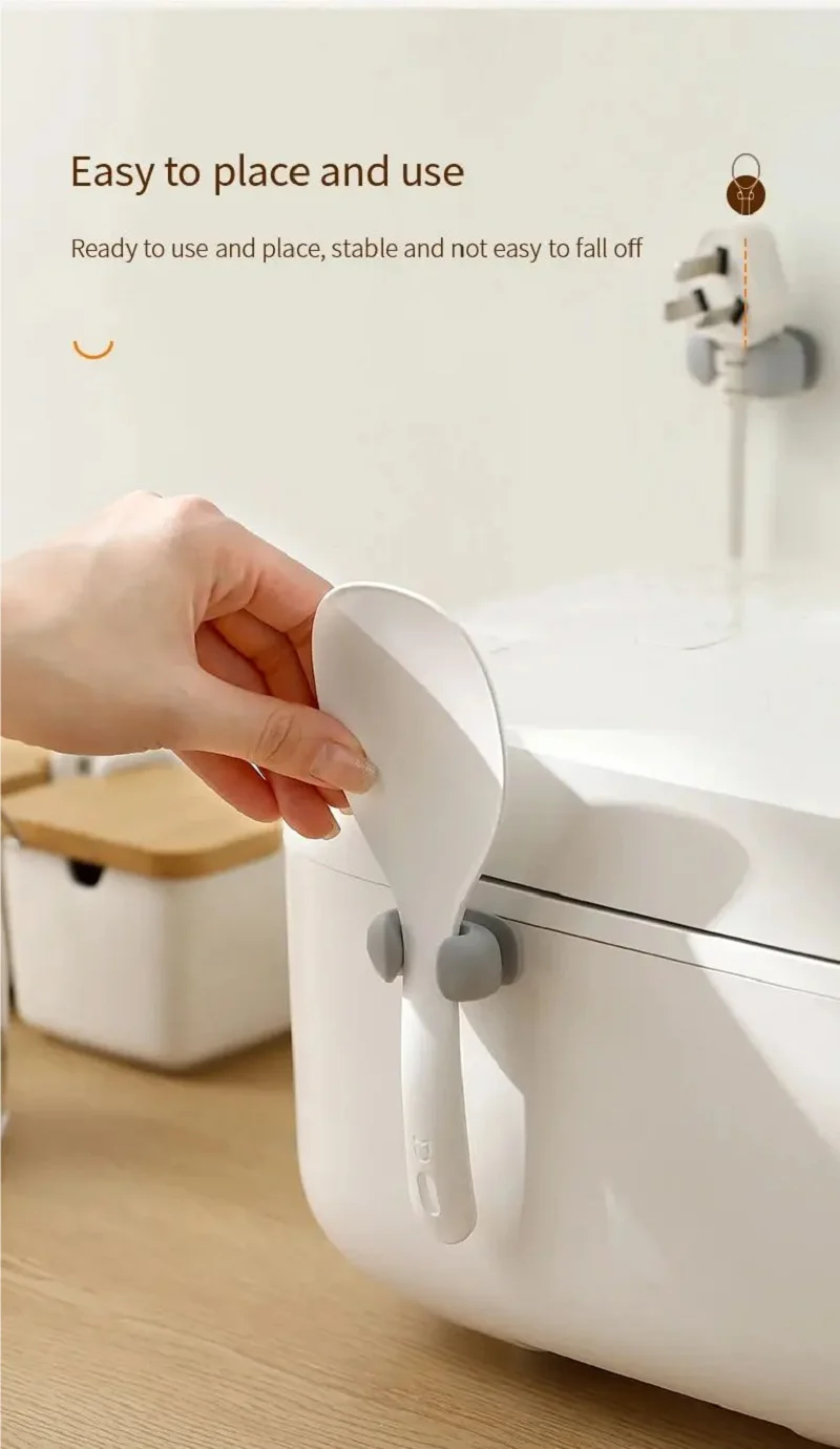 Silikon-Reislöffelhalter Hitzebeständiges Platzsparendes Aufbewahrungsregal Elektrischer Reiskocher Küchenutensilien-Organizer Zubehör – Detail 2