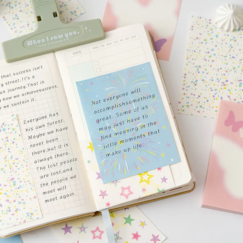 يمكن تمزيق الملاحظات اللاصقة بألوان قوس قزح، ملاحظات غير لاصقة، ديكور ذو مظهر جيد، ملصق رسائل مذكرة ملاحظات بعد ذلك