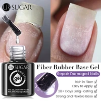 UR SUGAR-Gel Base de fibra de goma para uñas rotas, fibra de vidrio reparada, transparente, de construcción UV, barniz para remojar, 7ML