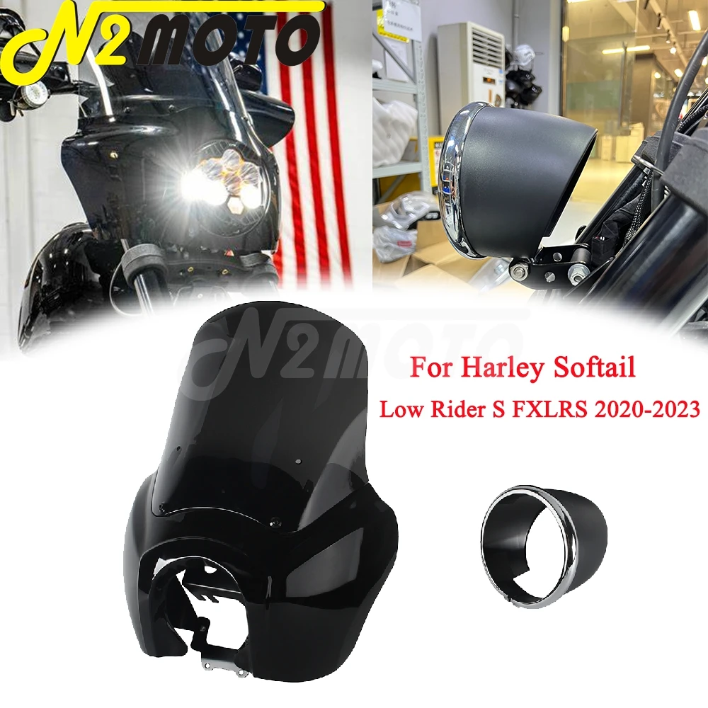 

2020-2023 For Harley Softail Low Rider S FXLRS Motorcycle Accessories 5.75inch Fairing Air Deflector Front Headlight Trim Ring