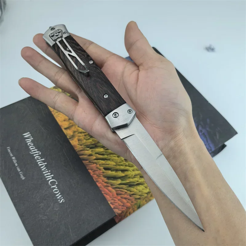 

Multitool Assisted Open Wood Handle Folding Blade EDC Survival Pocket Knives Outdoor Camping Hunting Self-defense Tactical Knife