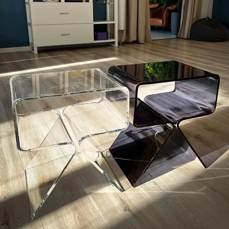 Acrylic Side Table End Table for Living Room Small Mini Coffee Table Nightstands for Bedroom