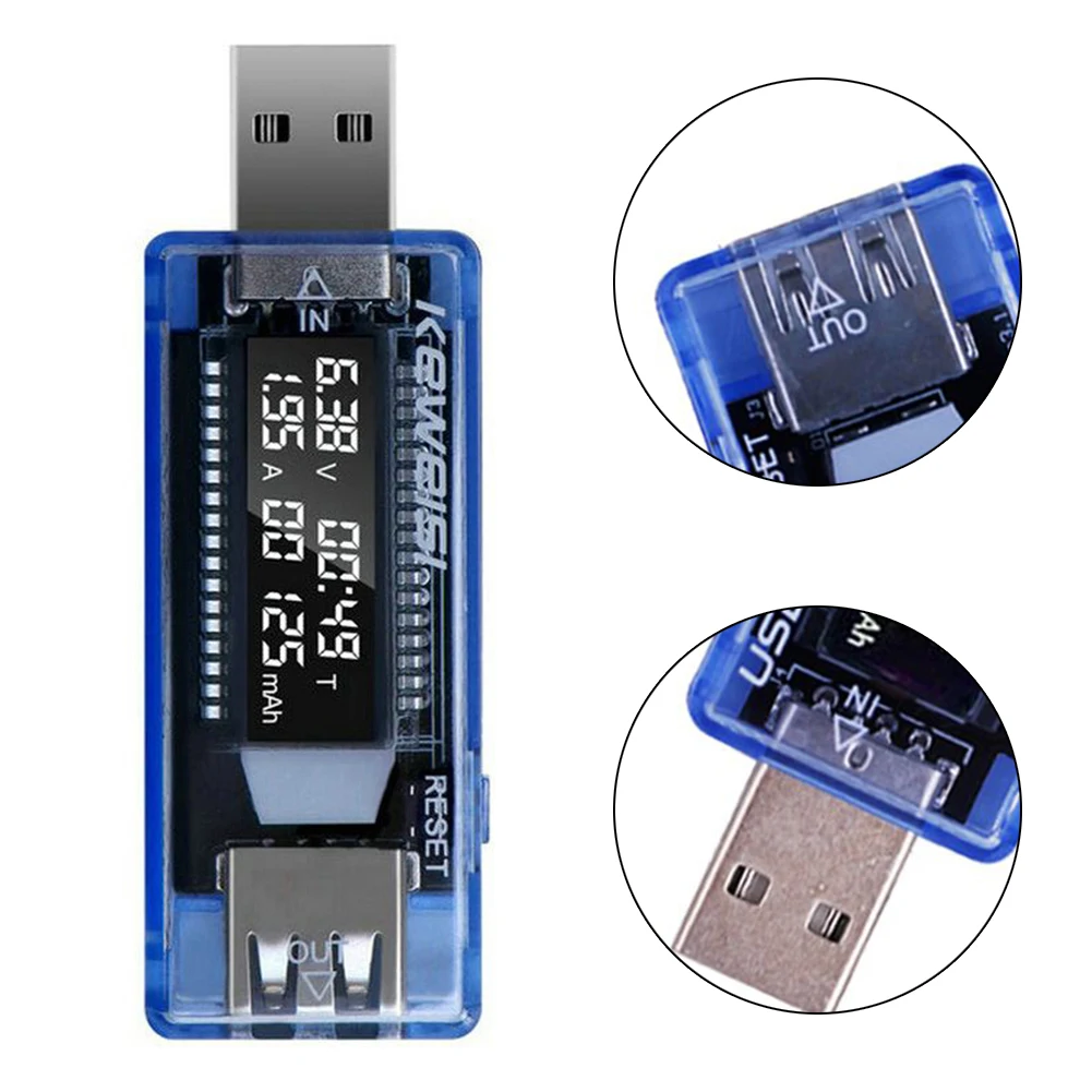 

Ammeter USB Voltmeter Repairing Tools Power Meter Power Testing Voltage Charger 3-20V Accessories Blue Current Detector