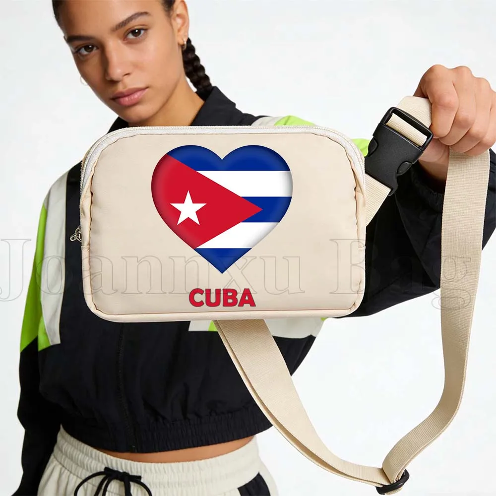 

Спортивная поясная сумка-бананка с флагом Кубы, большая, для путешествий, бега, повседневная, милая, через плечо, для телефона, кошелька, на грудь/пояс