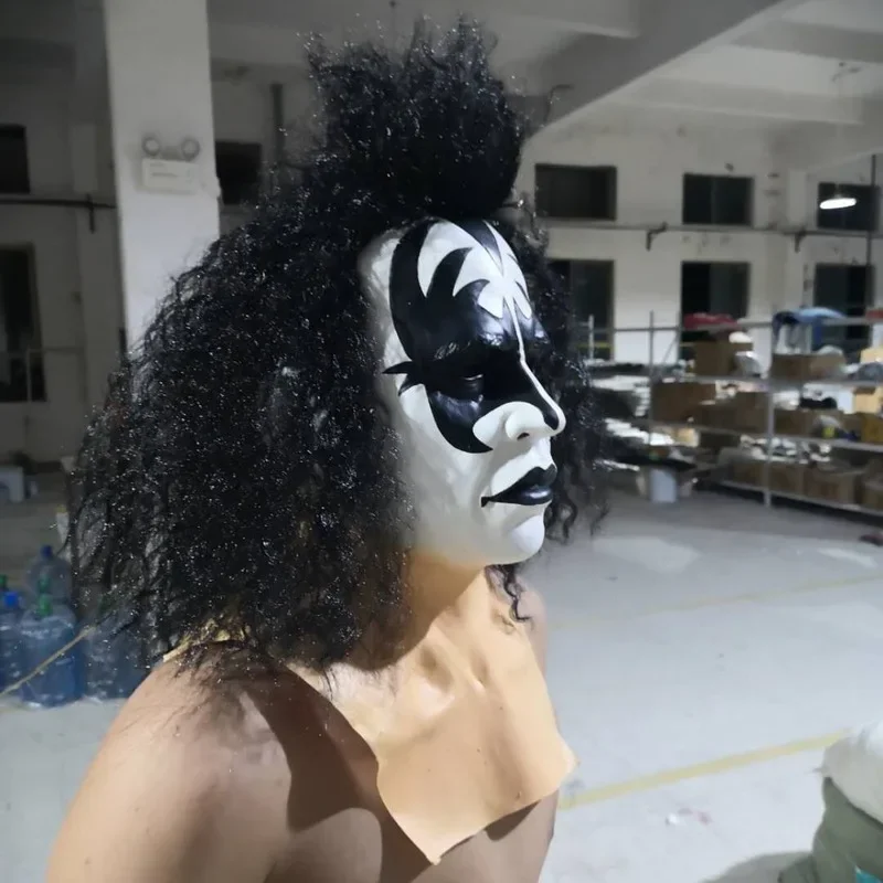 キス ジーン・シモンズ リードシンガー ハロウィン ホラーマスク 男性用 コスプレ クレイジー ミュージックフェスティバル アクセサリー
