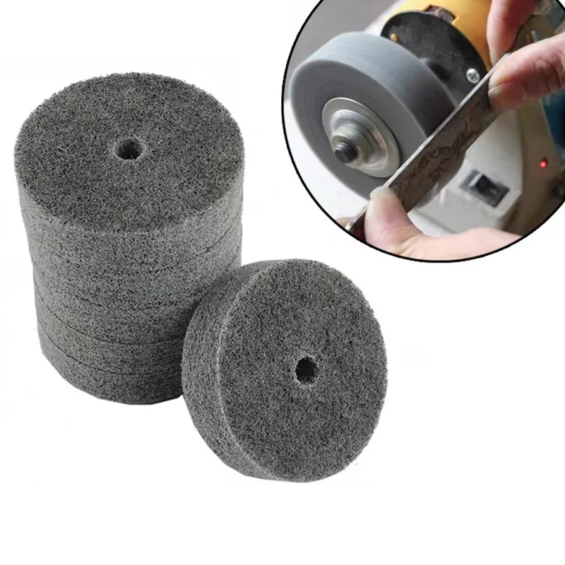 1 Pc 75x20x10mm Nylon Non-Woven Polishing Wheel for Metal Wood Surface Finishing Deburring Rust Removal Grinding Tool