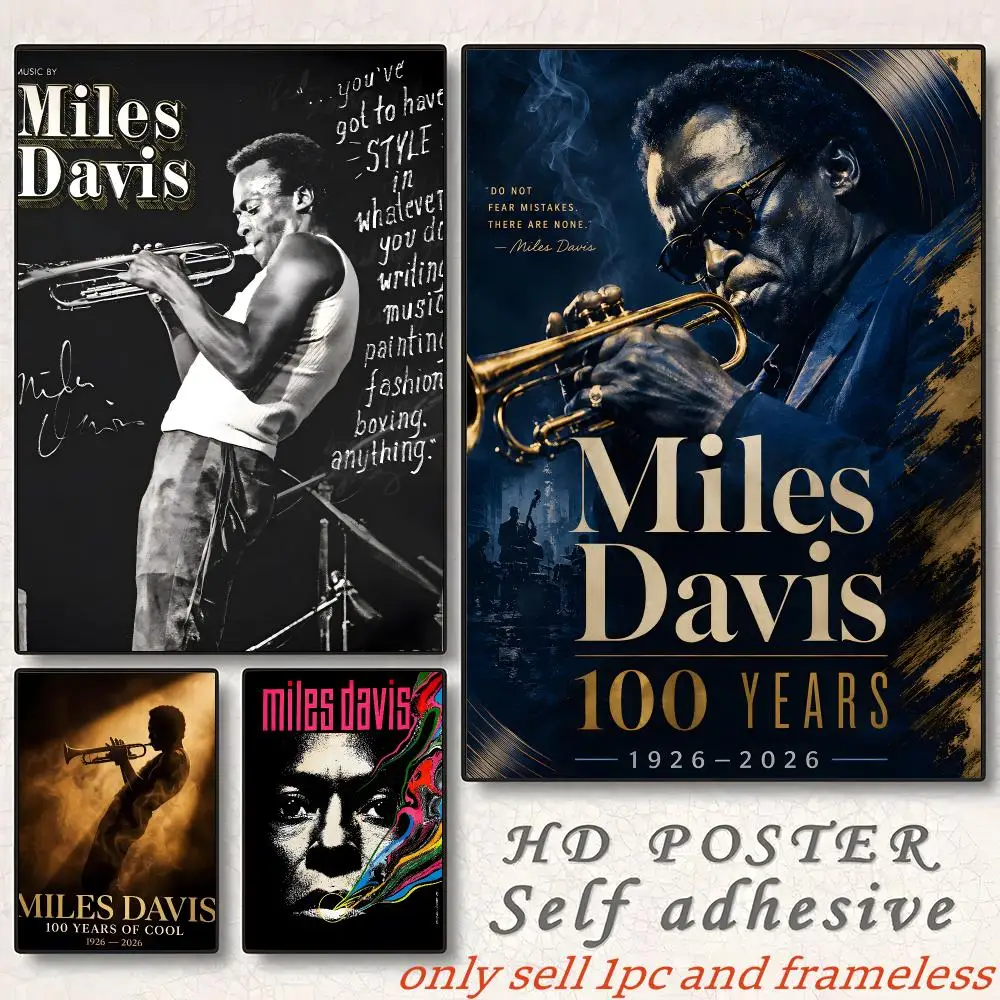 Miles Davis jazz artist wall art Poster Gift with prints Home bedroom living room decoration promotion and display