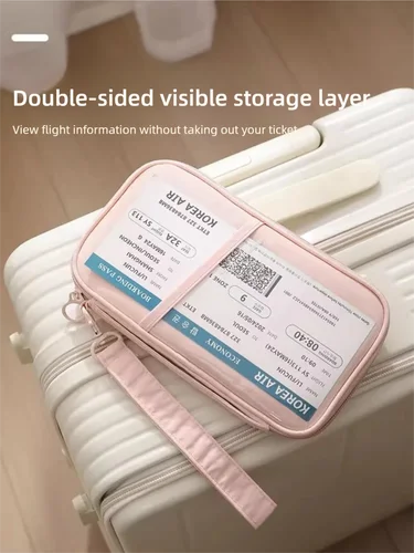 Imagen 2 del producto Porta pasaporte con bloqueo RFID, billetera de viaje duradera con ranuras para tarjetas antirrobo, funda protectora, organizador de viaje para vuelos para mujeres y hombres