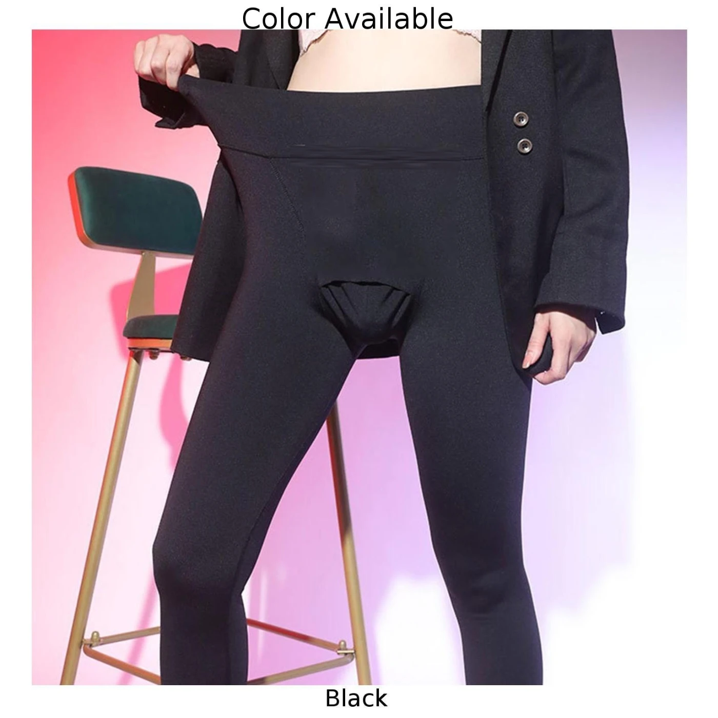 Winter Mens Slim Fit Bugle Pouch Leggings Male High Waisted Warm Shaping Trousers Butt Lift Tights Pouch Pants Intimates