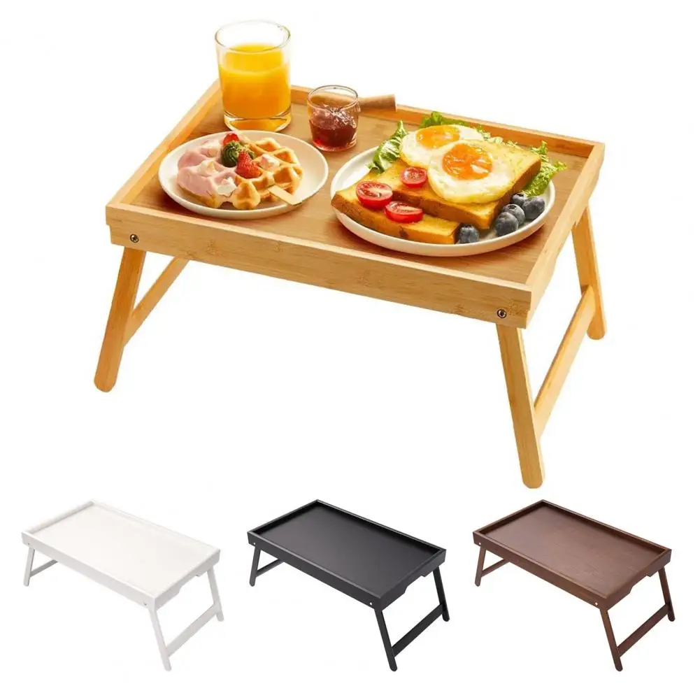 

Folding Table Bamboo Mini Dining-table Multifunction Breakfast Dessert Tray Bed Desk Household Living Room Bedroom Supplies