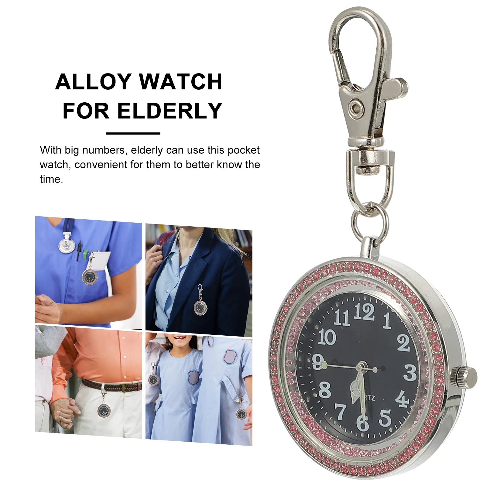 

1Pcs Big Number Pocket Watch Alloy Hard Pressure-Tolerant Kids Elderly School Use Portable Children Watch Children Gift