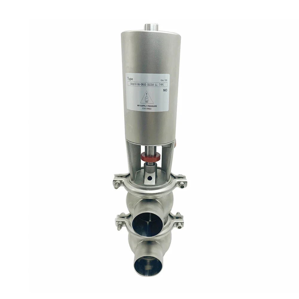 

Stainless Steel Pneumatic three way Diverter valve with NBR diaphragm ket