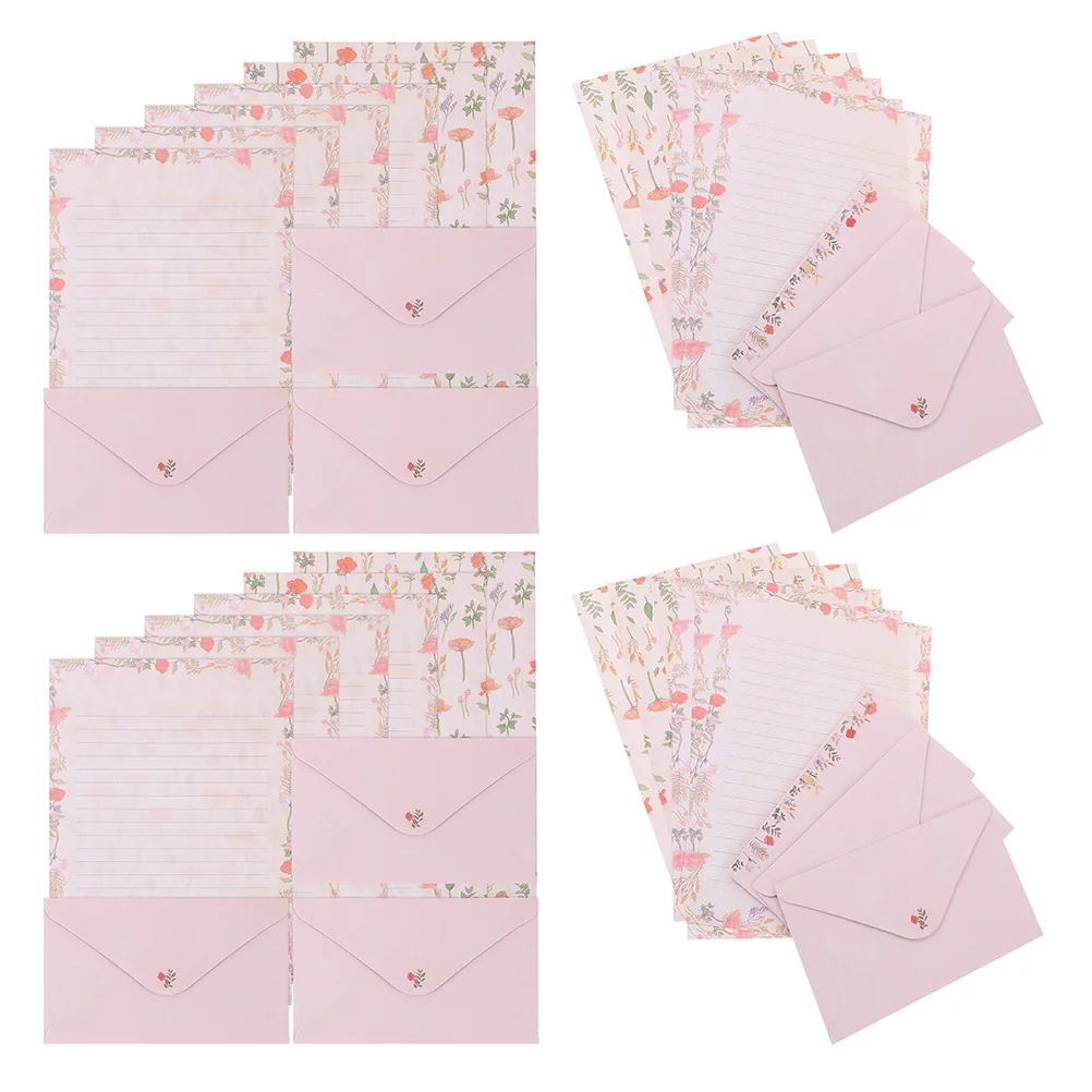 4 Sets Stationery Multi-use Letter Paper Decorative Stationary for Writing Letters Creative Envelopes