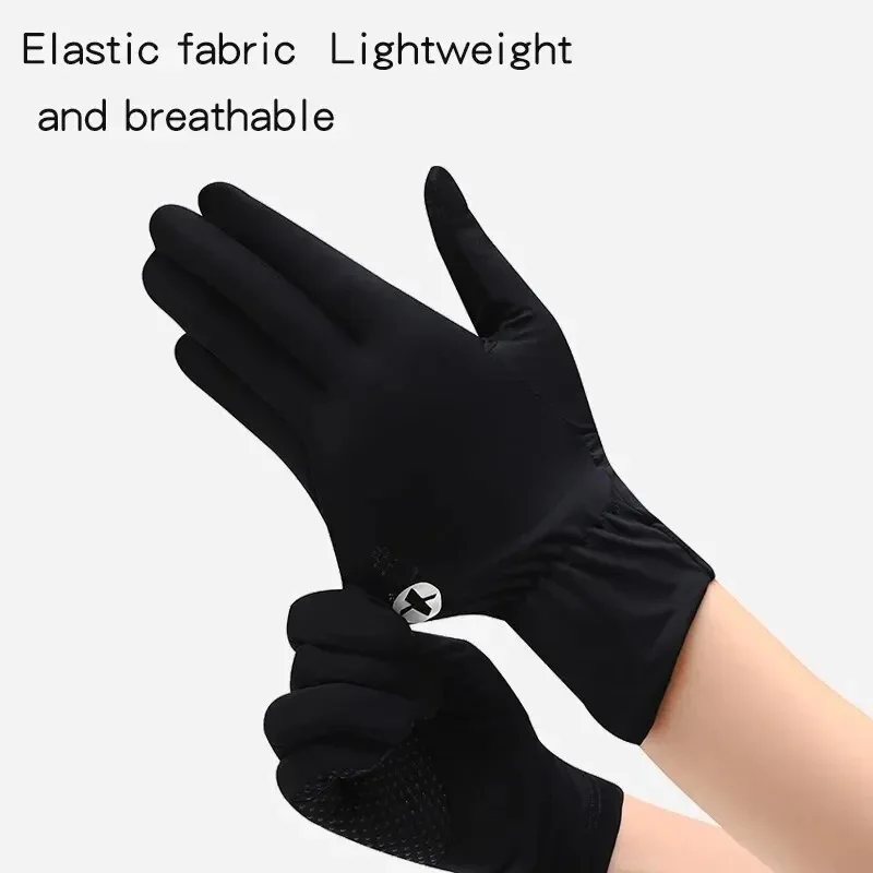 Thin Ice Silk Women\'s Sunscreen Gloves for Women and Men Driving Electric Motorcycles Fishing UV Protection, Anti Slip, Breathab