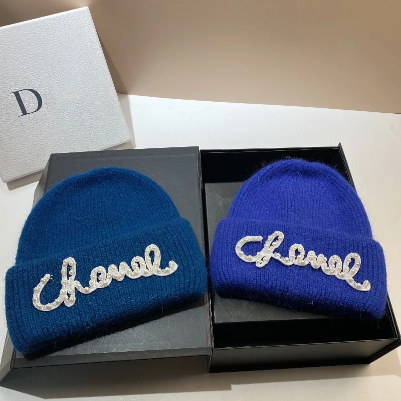 Bonnet ample 2025 pour femmes hiver chaud mélange de fourrure de lapin mignon tricot chapeau mode temps froid casquette doux extensible livraison gratuite ​