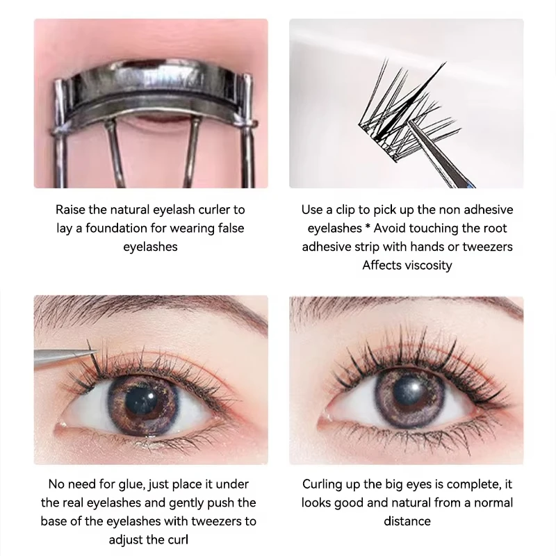 No-Glue False Eyelashes - Easy 3-Step Application, Natural Look, Perfect for Beginners with Sunflower Desig
