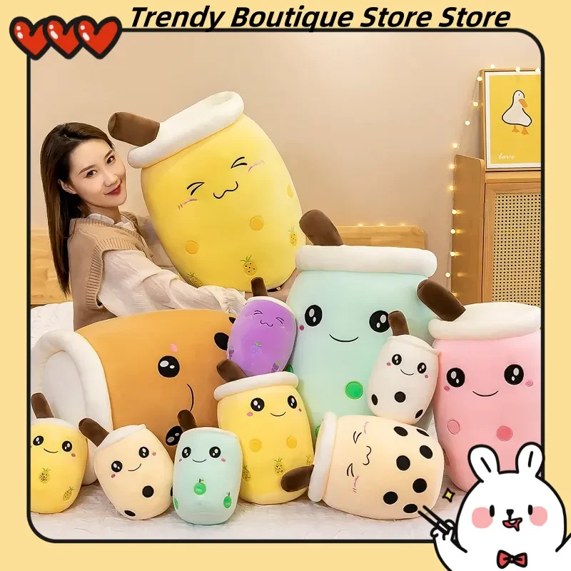 Peluches de té de burbujas de tamaño gigante, 22-70cm, té de la leche blando, almohada Boba, Peluche, helado, frutas, jugo, botella de bebida, regalo de decoración del hogar