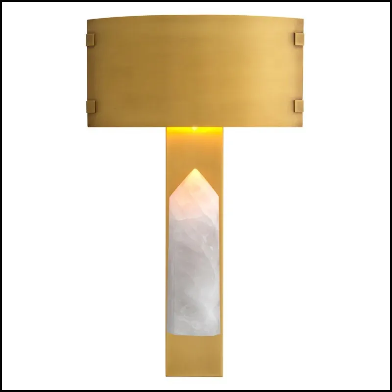 

American light luxury post-modern golden marble wall lamp background wall hotel villa project model room wall lamp