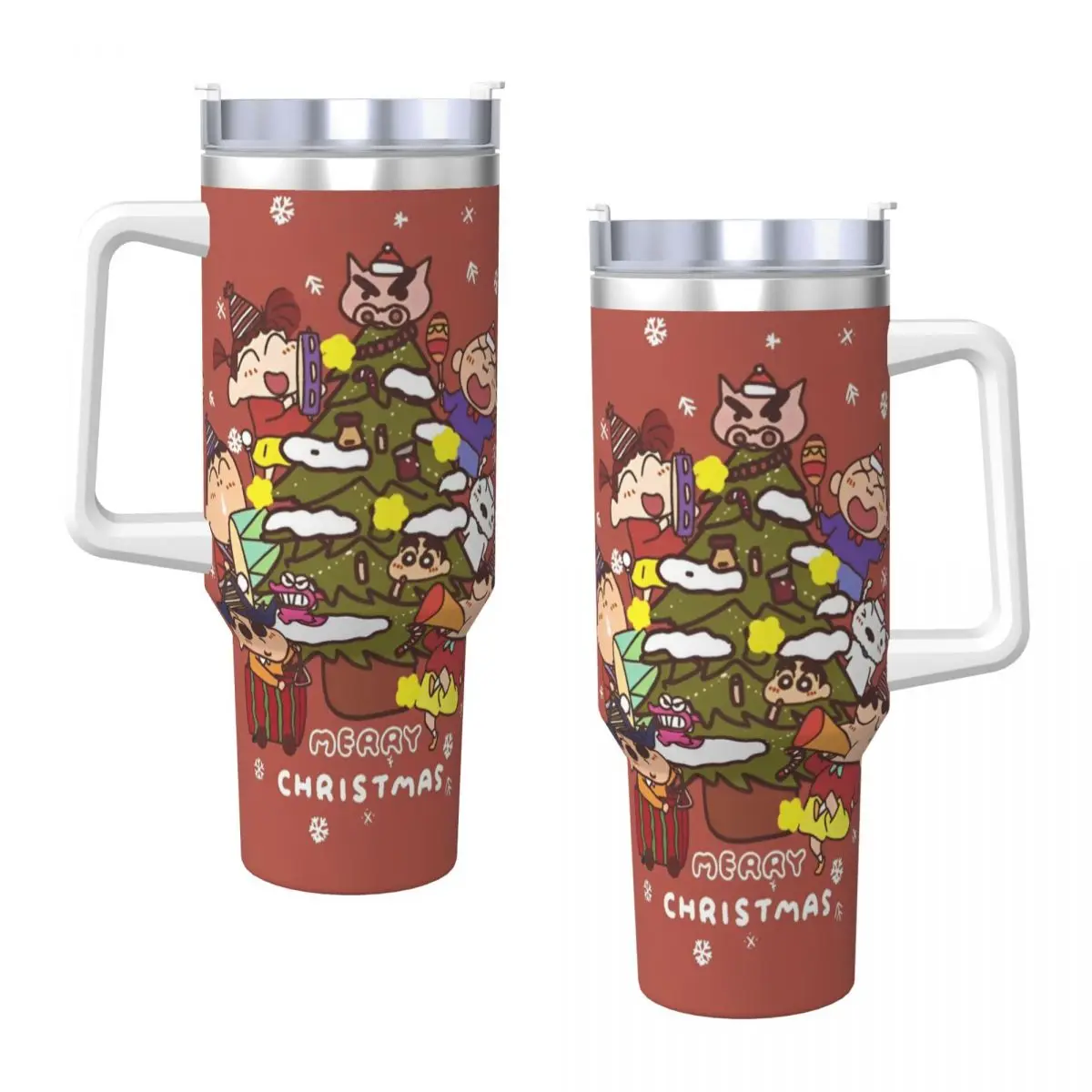 Copo de aço inoxidável lápis shin-chan caneca de café engraçado dos desenhos animados manter o calor frio e quente carro canecas viajante diy garrafa de água