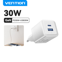 Vention 30W GaN USB Type C Charger PD 3.0 Dual Ports Fast charging for iPhone 8-16 Tablet Xiaomi Samsung USB Type C USB Charger