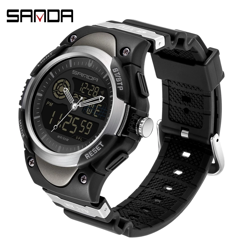 SANDA Brand Men Watches Military Sport Watches Waterproof Digital Watch Male Clock Watch Relogio Masculino erkek kol saati 3117