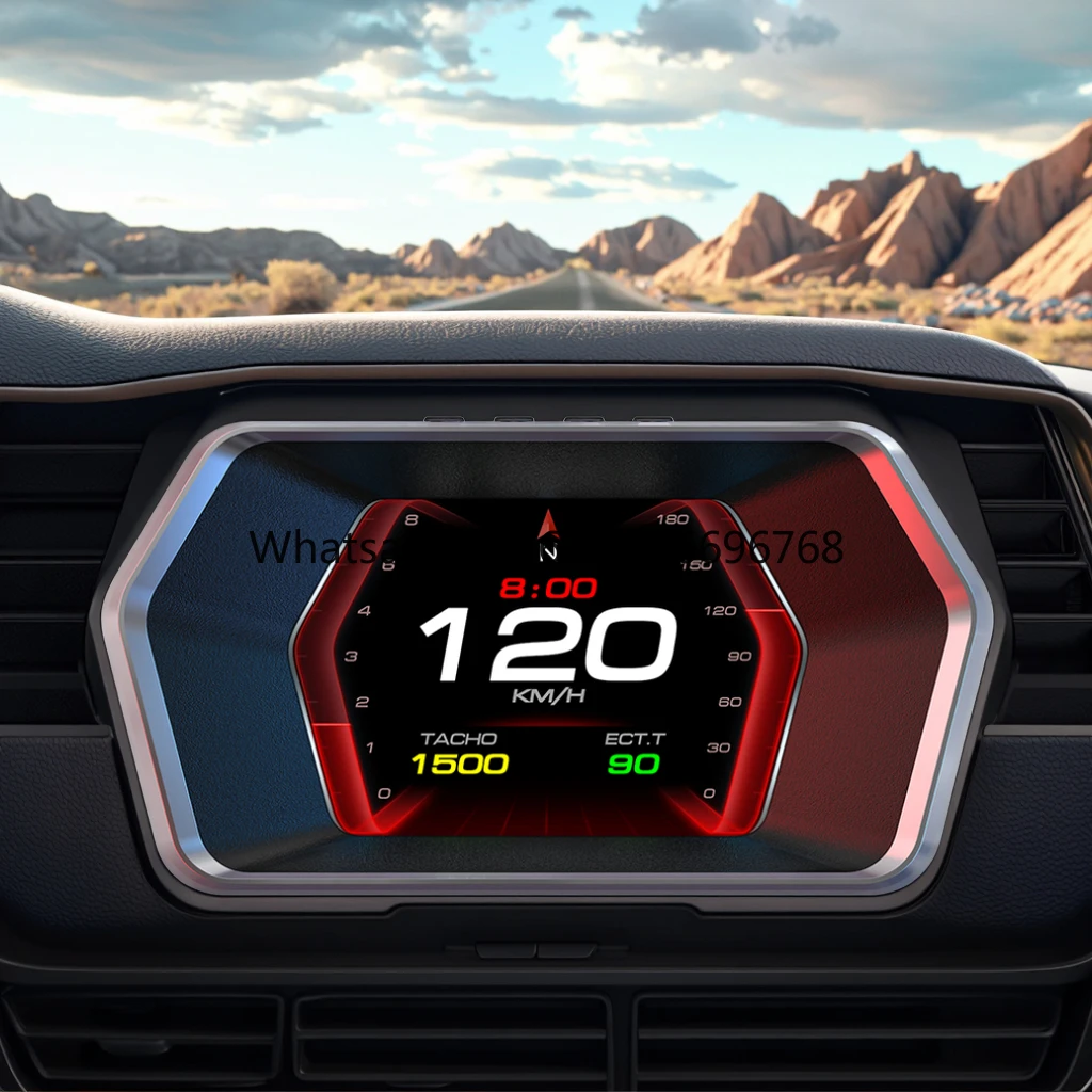 

P17 2+GPS Dual System Smart Gauge 3.5'' LCD Digital HUD Head Display Speedometer for Car Turbo Pressure Scanner Placement