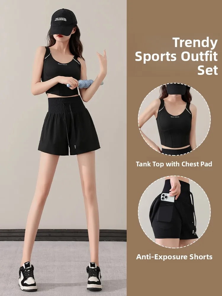 Conjunto de ropa deportiva para correr por la mañana para mujer, chaleco de Yoga Qui Dry Faionable, Top redondo Ne ort Sve, traje de ocio y Fitn