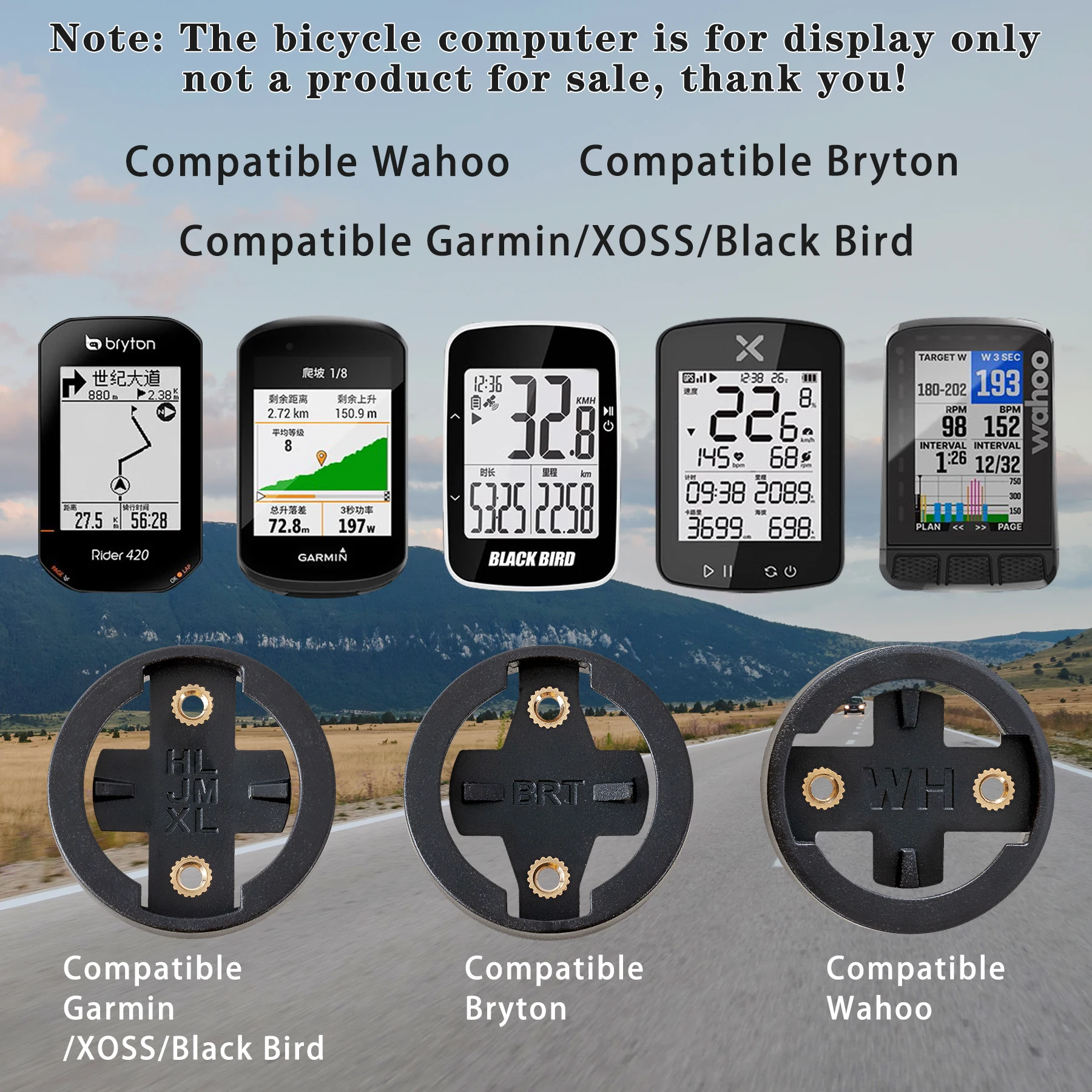 HUALONG Carbon Fiber Road Bike Computer Mount For Garmin Wahoo Bryton XOSS Out Front Integrated Handlebar Computer Mount 2Shapes