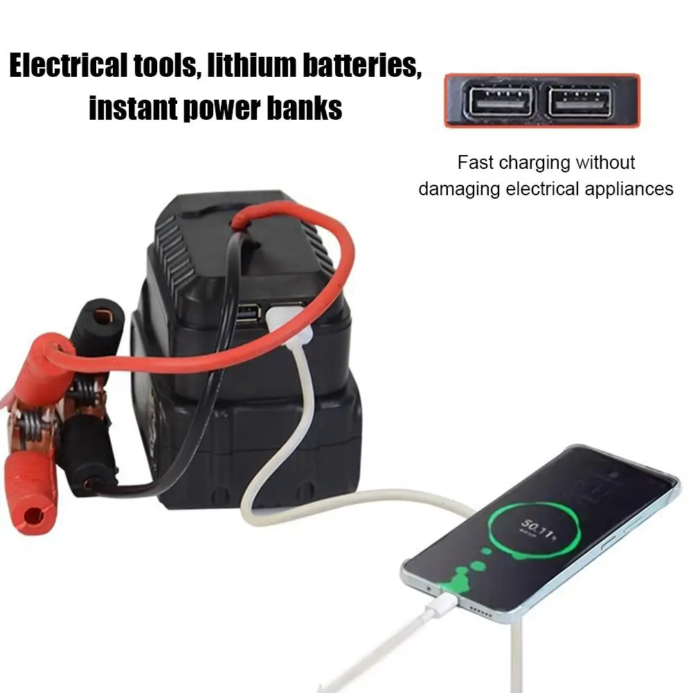 1set Igniter Jump Starter for Makita Lithium Battery Booster Cable Adapter Emergency Power Kit DIY Converter With Clip