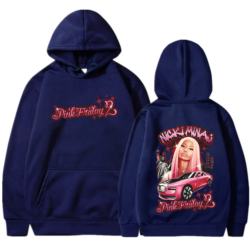 Rapper Nicki Minaj Pink Friday 2 Hoodies Men Women Clothing Fashion Hip Hop Long Sleeve Oversized Sweatshirt Vintage Pullovers