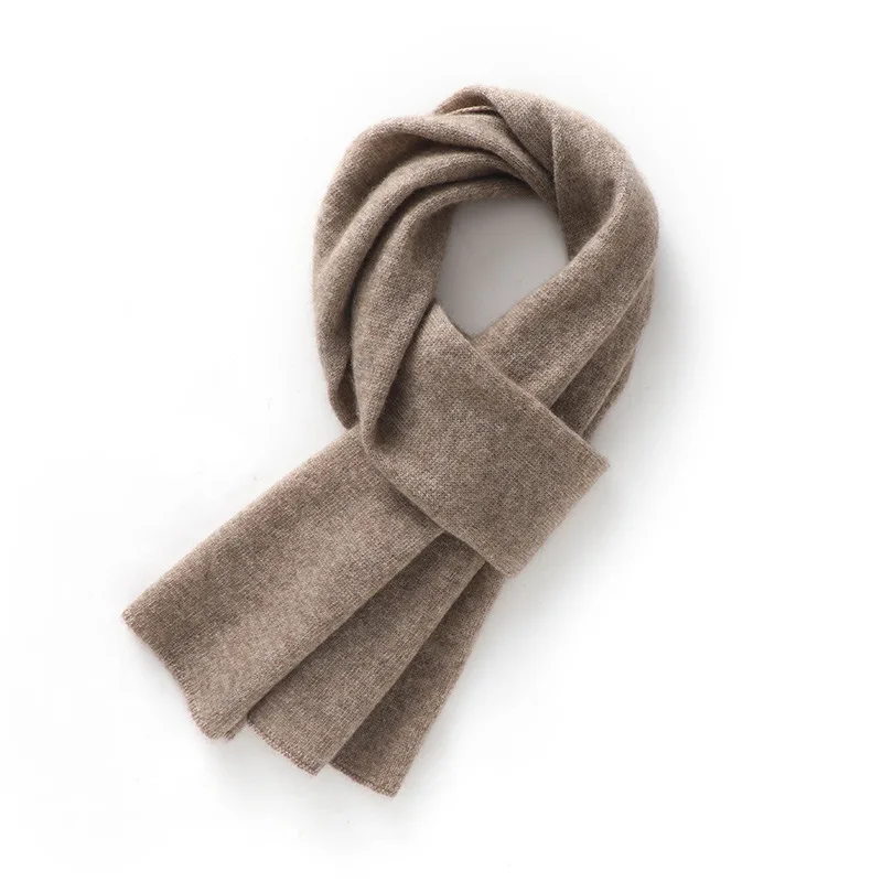 

Pure Cashmere Scarf for Men And Women Warm Knitted Shawl Versatile Solid Color Simple Design Autumn Winter Fashion Scarf WJ-100