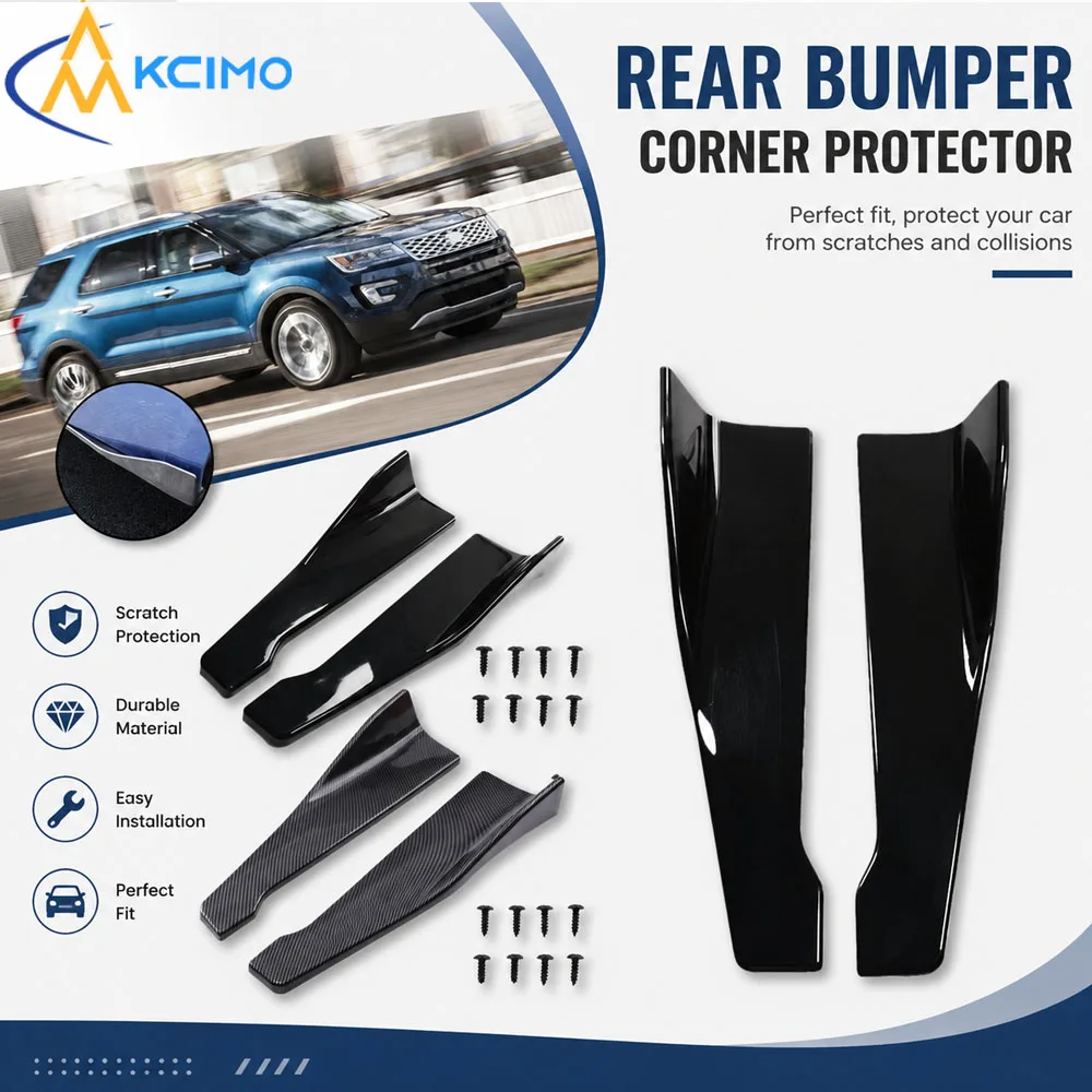 KCIMO Rear Bumper Corner Protector Trim Cover Car Rear Bumper Side Anti-scratch Guard Decoration Accessories,