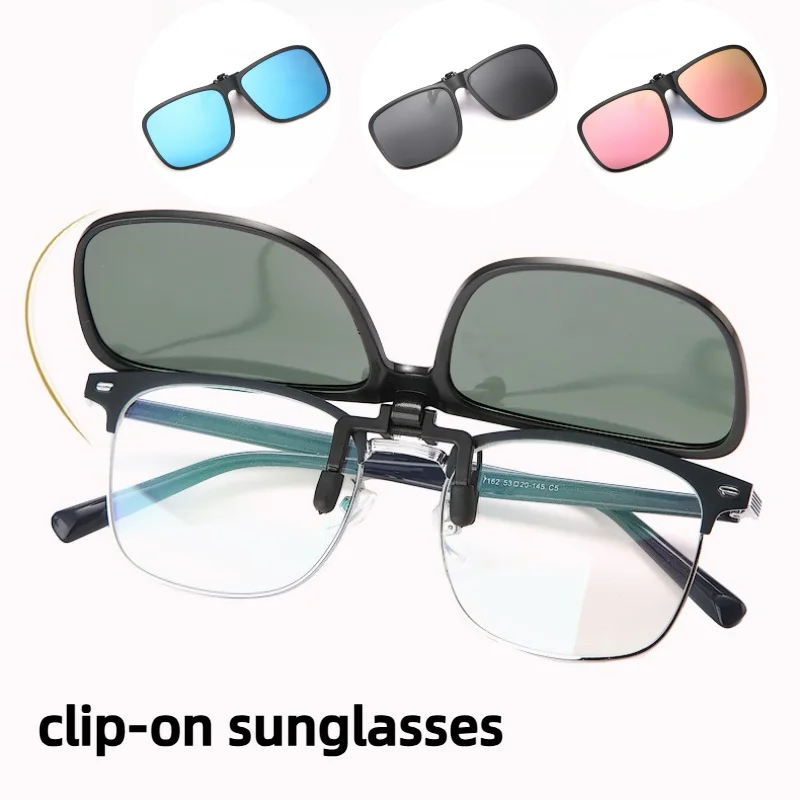 

New Retro Clip-On Polarized Sunglasses TR90 Night Vision Sunglasses Driving Sunglasses with Sunshade Lens Clip-On Eyewear
