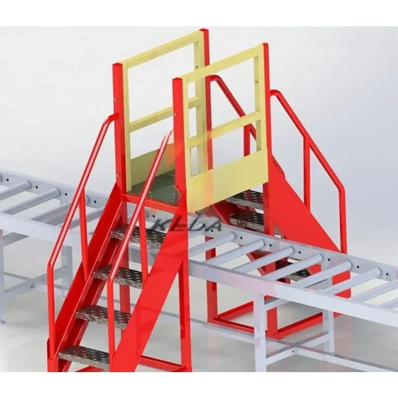 Stainless steel cross-line ladder cross-line bridge double-side ladder mobile platform
